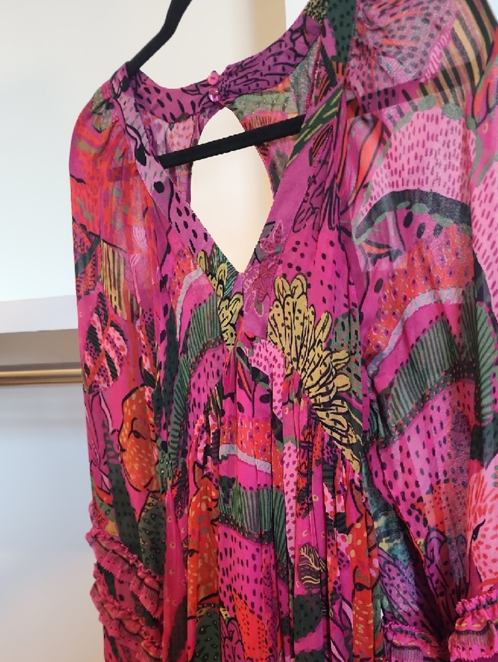 Boho Floral Pink Maxi Dress - Picture 4 of 6